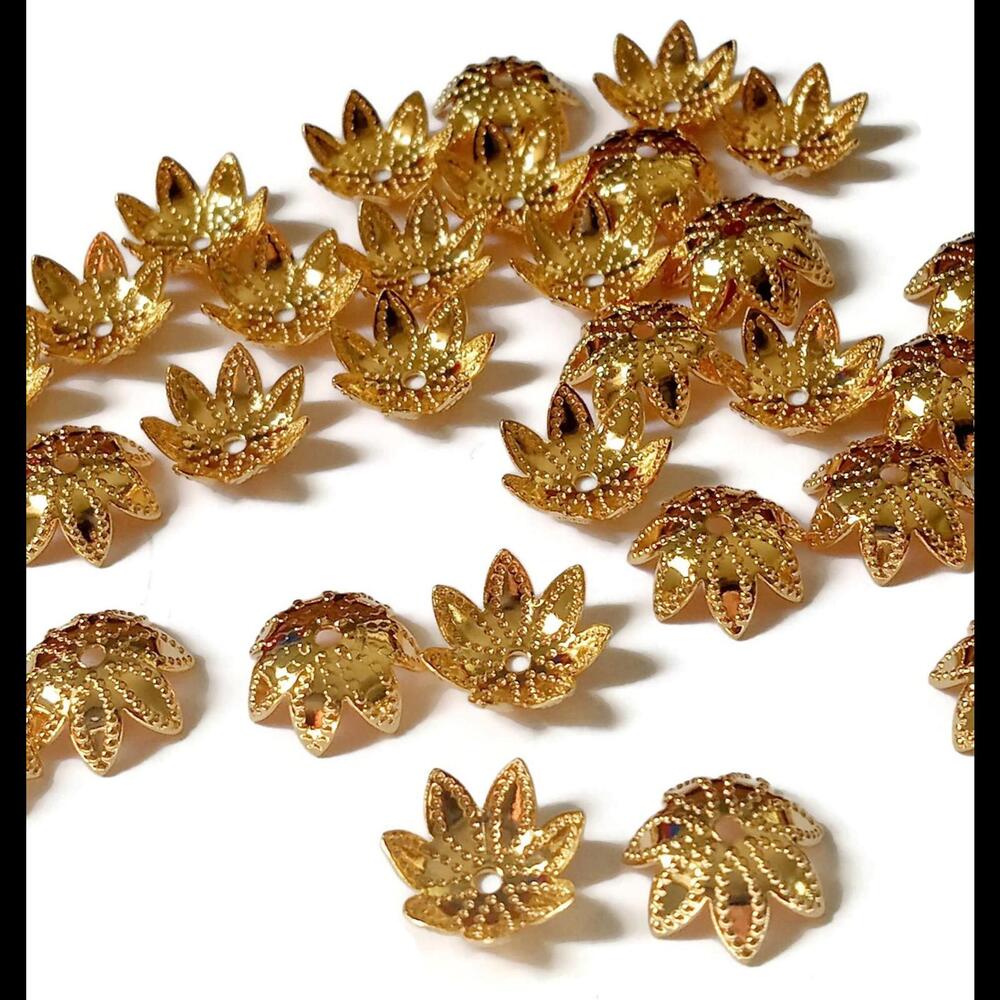 Gold Plate 9mm Bead Caps